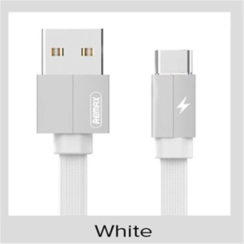 USB Remax Тип C Дата-кабель для быстрой передачи данных зарядки USB C MALE(Папа) плетеный Тип кабеля type-c Зарядное устройство тросиковый кабель для Xiaomi Mi5/samsung/OnePlus 2 - Цвет: White