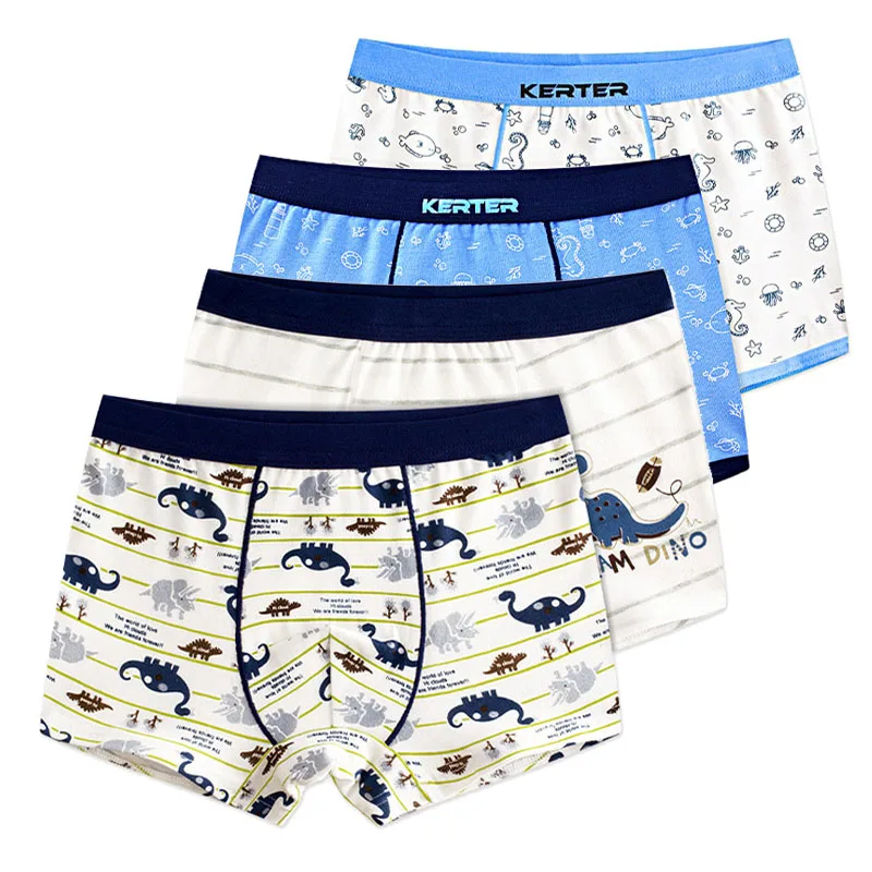 

2 Piece Kids Boys Underwear Cartoon Children's Shorts Panties for Baby Boy Boxers Stripes Teenager Underpants 4-14T CHU020