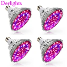 4 шт./лот, 30 Вт, 50 Вт, 80 Вт, E27 Светодиодный светильник для выращивания растений, полный спектр, светодиодный светильник для растений, УФ+ ИК, для помещений, для теплицы, цветов, овощей, лампа для выращивания