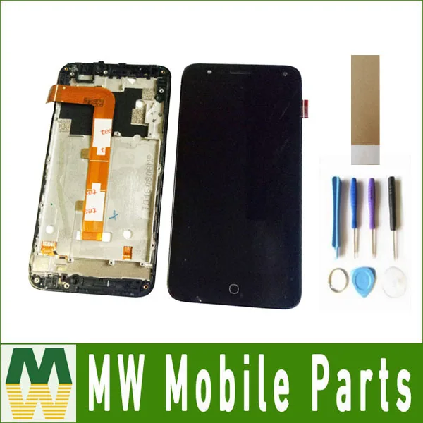 

1PC/Lot For Alcatel Pop 4 lcd 5051 5051D 5051X 5051J 5051M OT5051 LCD Display Touch Screen with Frame Assembly with tool+tape