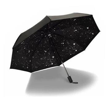

High-quality Creative Star Sun/Rain Umbrella Aluminium Alloy Glass Fiber Folding UV Parasol Outdoor Windproof Bumbershoot