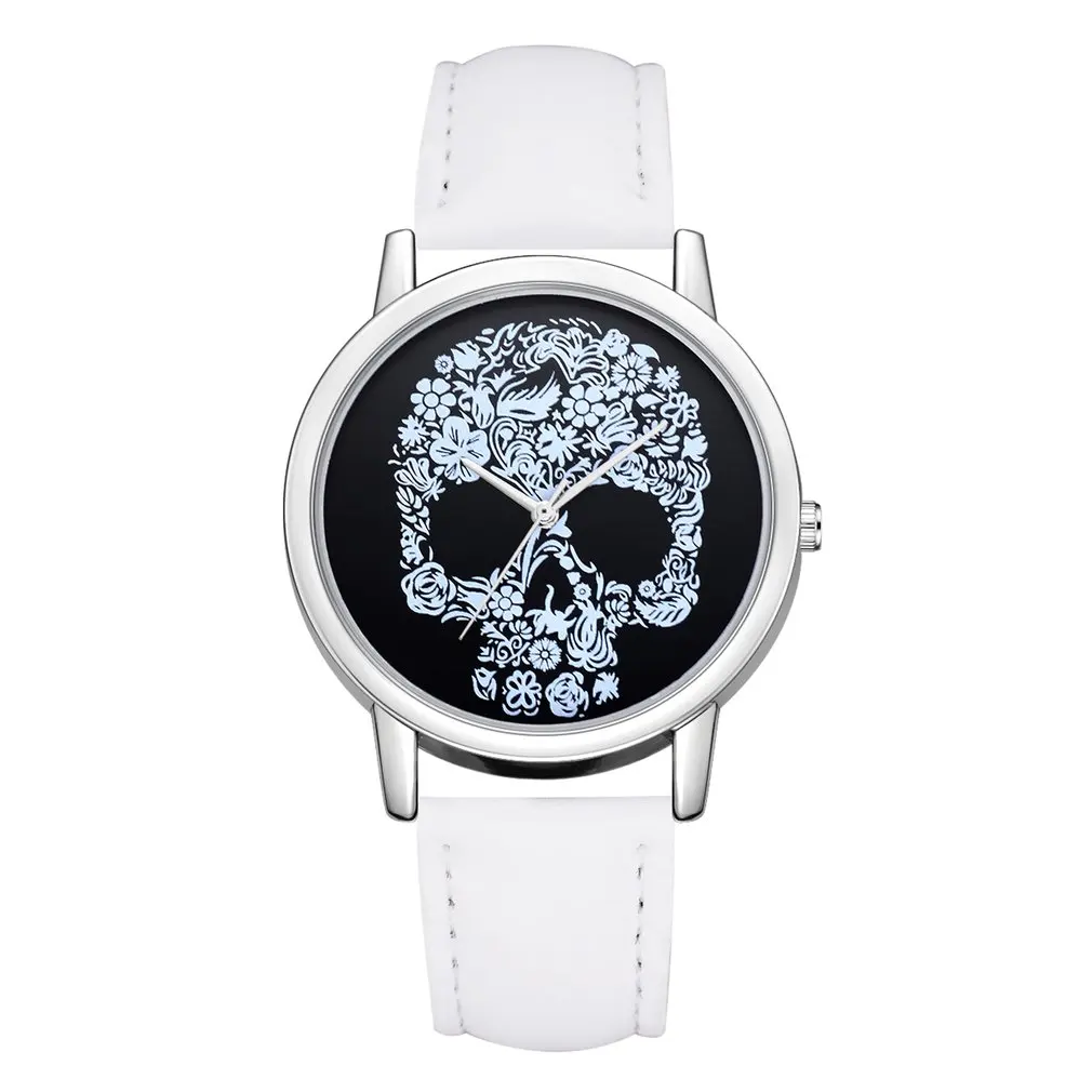 

Skull Head Pattern Quartz Wristwatches Women Simple Fashion Hours Watch Luxury Female Leather Belt Woman Watches