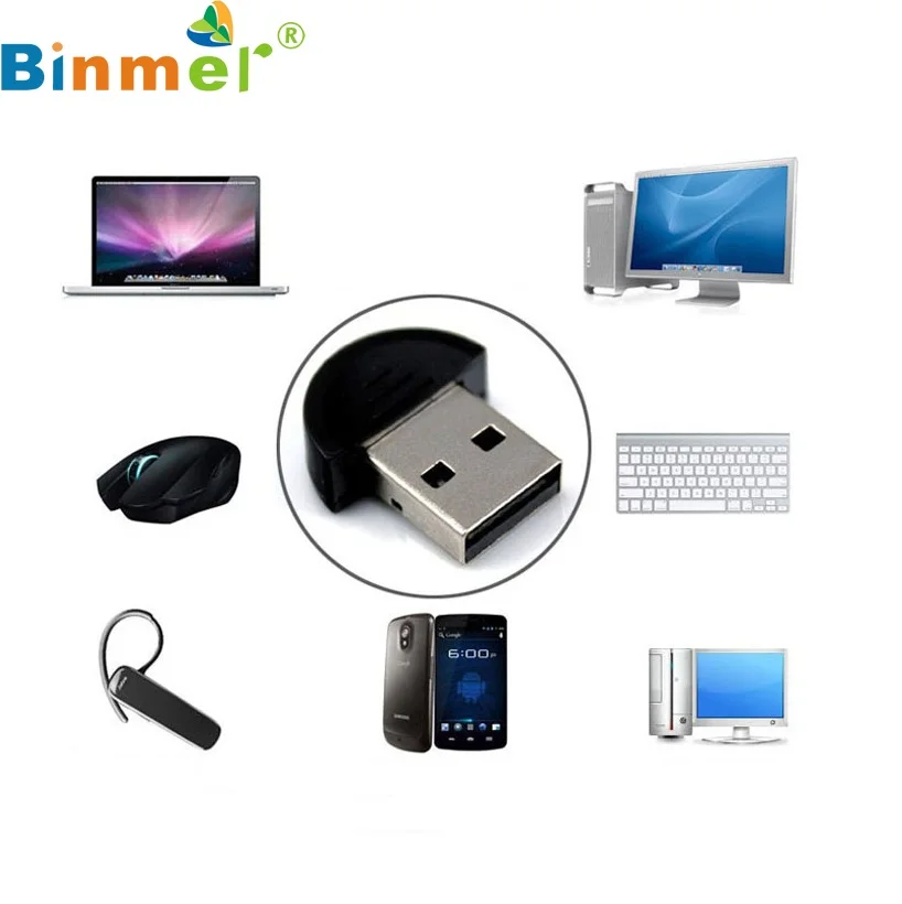 

Binmer Mini USB Bluetooth Dongle Adapter for Laptop PC Win Xp Win7 8 for SmartPhone Wholesale price Dec18