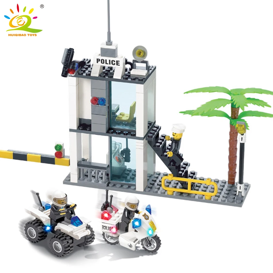 193pcs Police Motorcycle Police Station Building Blocks Set Compatible Legoed City Policeman Figures Bricks Toys for Children 193pcs Police Motorcycle Police Station Building Blocks Set Compatible Legoed City Policeman Figures Bricks Toys for Children