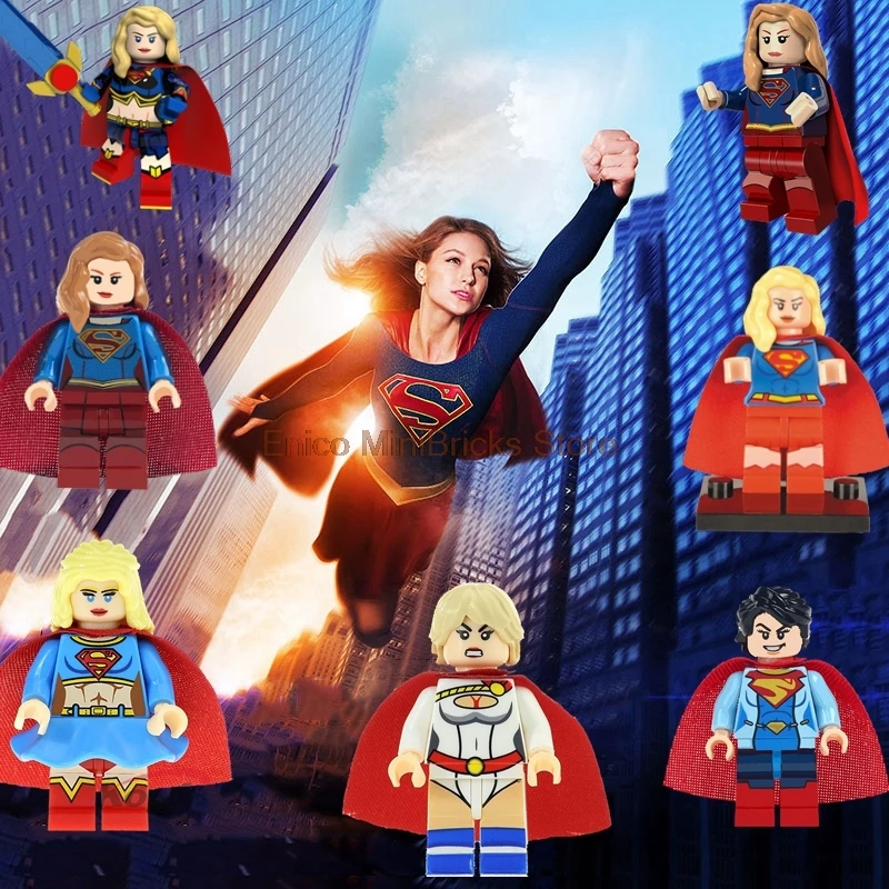 

Supergirl Series DC Movie Super Heroes Supergirl Guardian Metallo Superman Aciton Figures Building Blocks Toys For Children