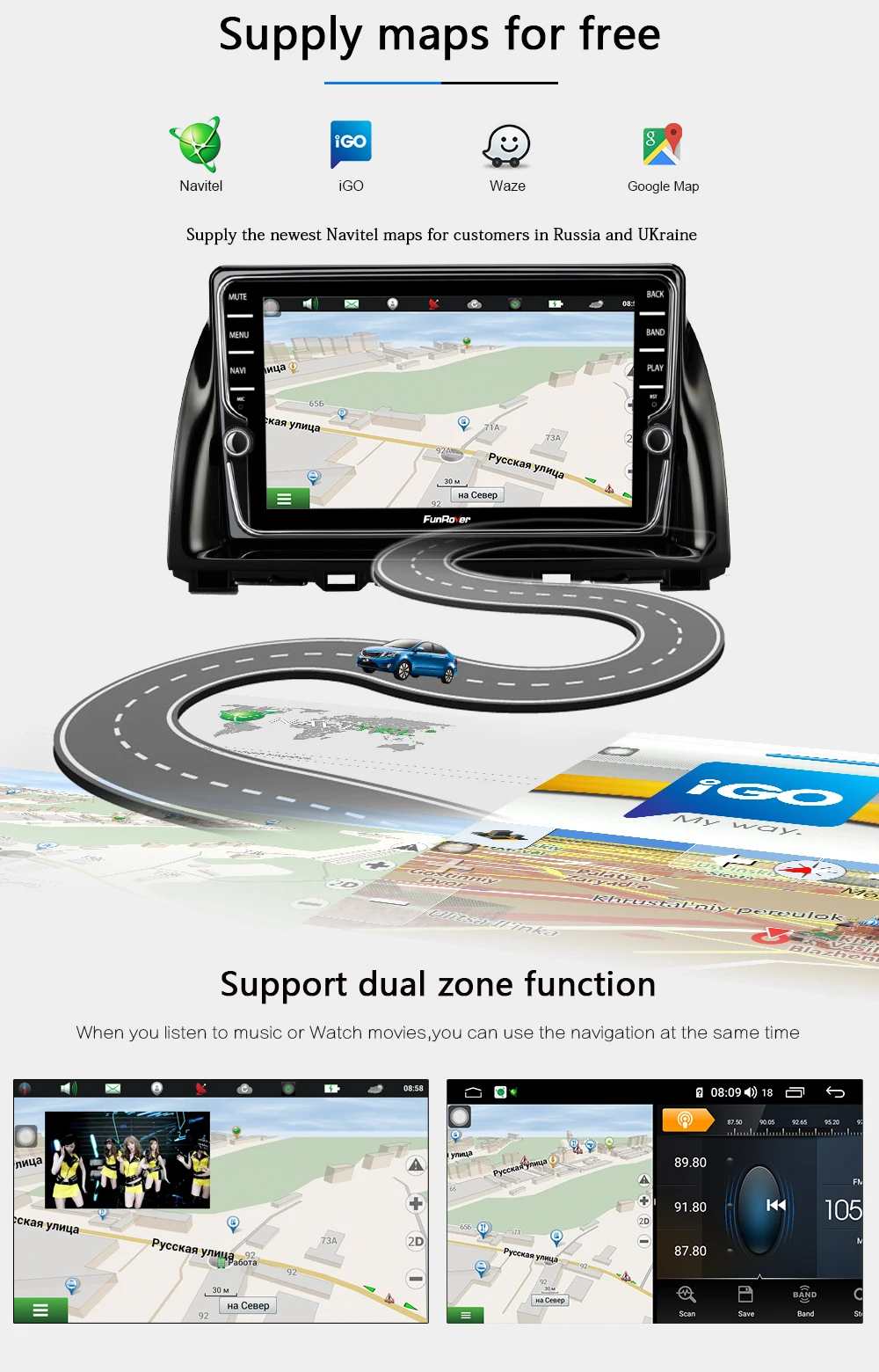 Best Funrover 2 din android 9.0 Car dvd radio Player For Mazda CX-5 2013-2016 car stereo multimedia gps navigation DSP 4G+64G LTE IPS 8