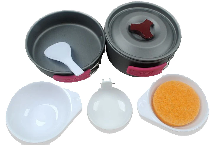 BRS-151 aleación de aluminio al aire libre camping Cookware pot pan tazón 1-2 personas para la caza que acampa traving