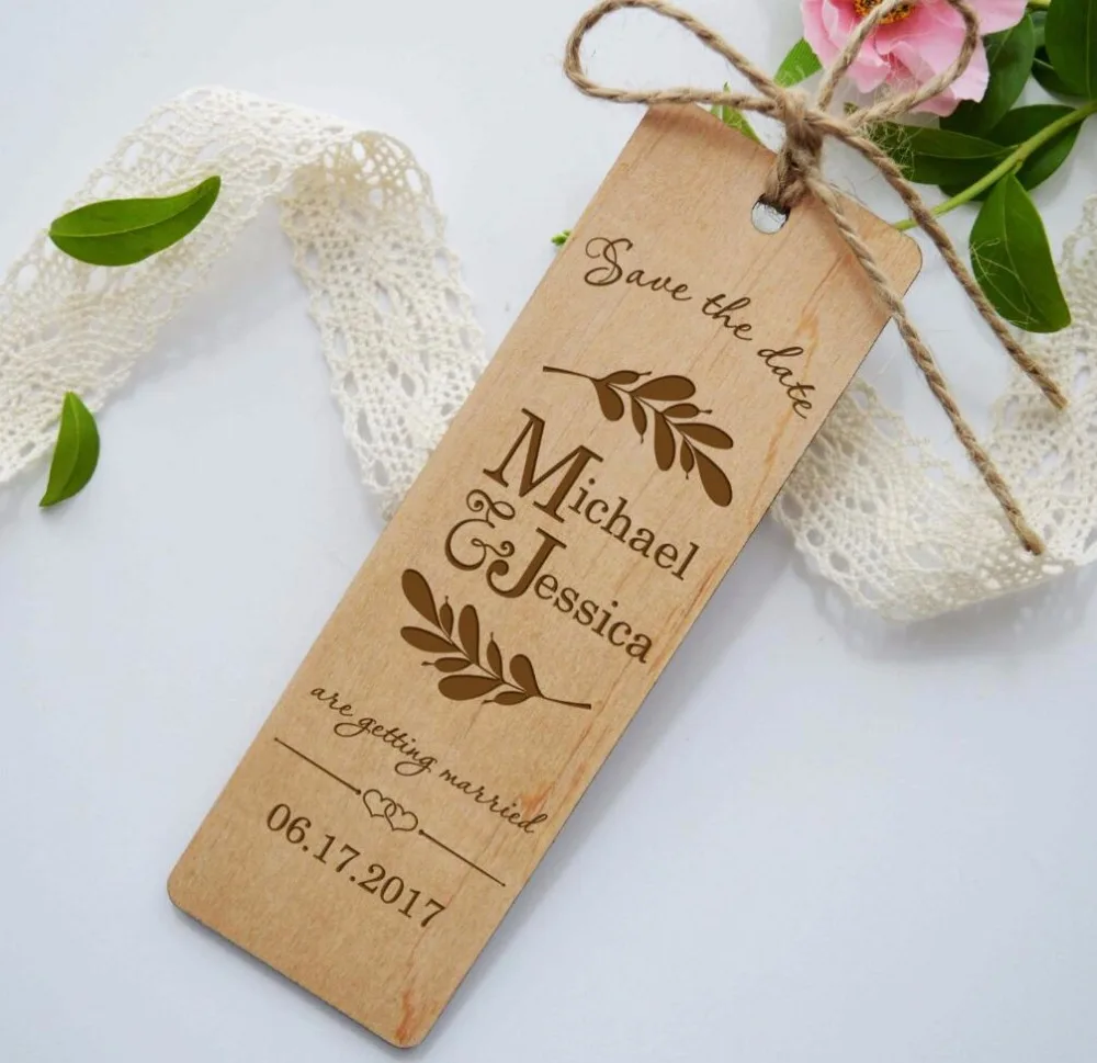 Wood Bookmark Wreath Wooden Bookmarks Wedding Gift for