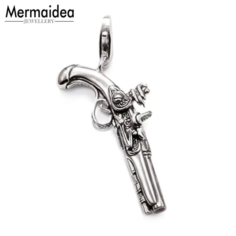 

Pirate Gun 2019 Brand Fashion Heart Silver Jewelry Style Rebel Bijoux Necklace Accessories Gift For Woman Rebel Men
