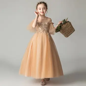 

New Teenage Girl Mesh Strapless Tutu Princess Dress Kids Dresses For Girls Birthday Evening Party Baby Girl Clothes Vestido S197