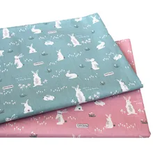 Syunss розовый синий кролик печатных хлопчатобумажная ткань для DIY ткани лоскутное Telas Швейные Детские игрушки постельные принадлежности стеганый Tecido ткань