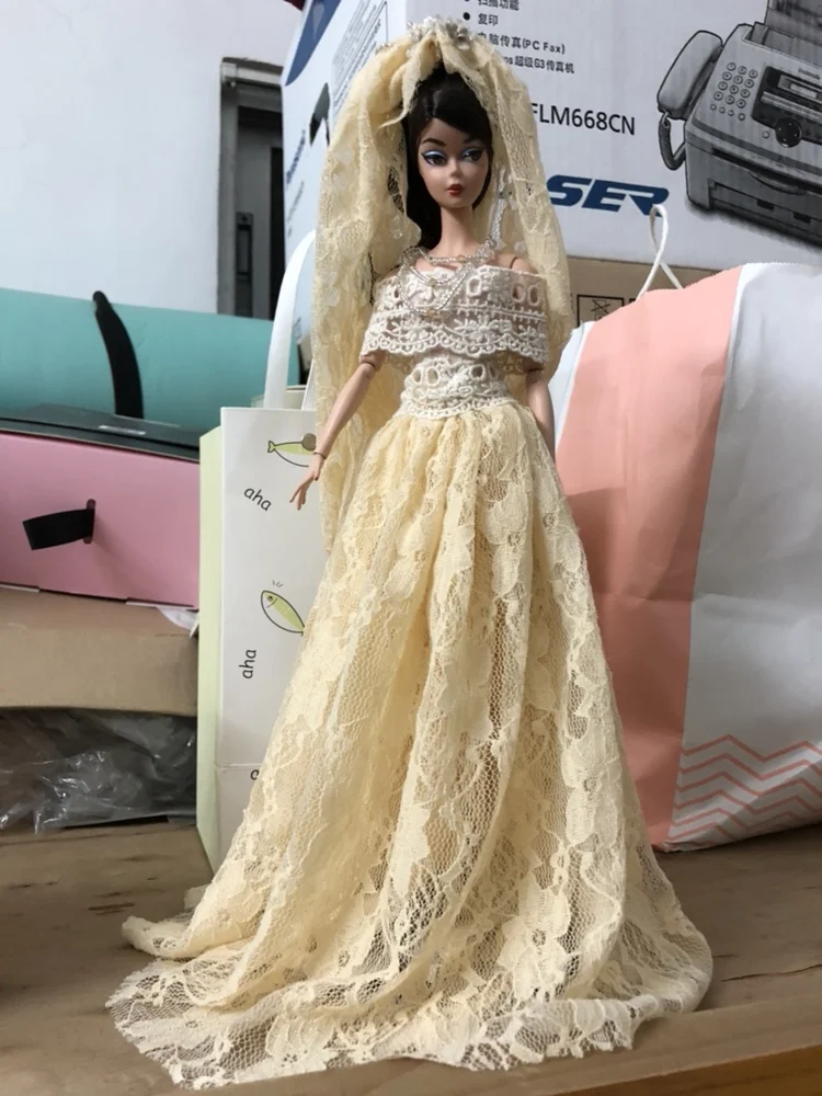 Женская Одежда для куклы st 1/3 1/4 bjd 1/6 аксессуары кукол бежевое кружевное