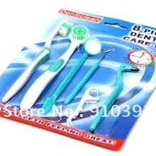 Быстрая способ 8 шт./компл. комплект стоматологической помощи, гигиена полости рта устройства для ухода, зубная щетка, оральный зеркало, denticlean нить и так onoral защита