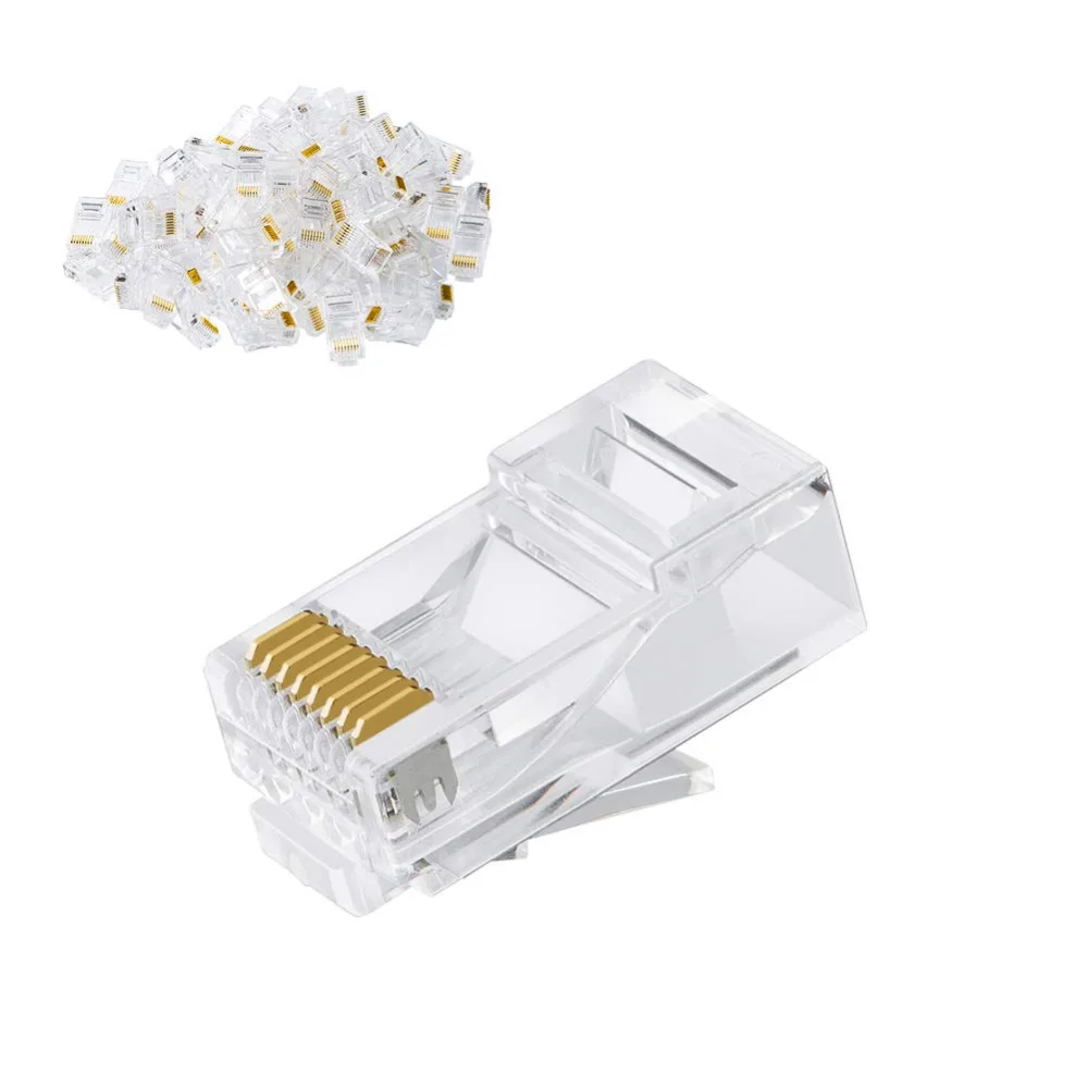 Концы Cat6 RJ45 кабельный разъем Cat6a/Cat5e обжимные разъемы Ethernet прозрачные| |