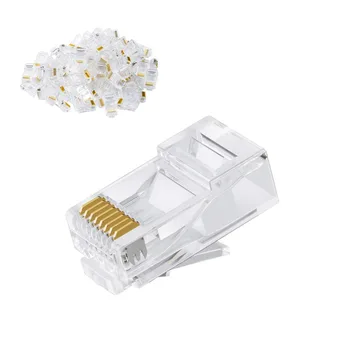 

Cat6 RJ45 Ends, CableCreation Cat6 Connector, Cat6a/Cat5e RJ45 Connector, Ethernet Cable Crimp Connectors, Transparent