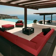 Всепогодный отель стороны пляжа используемый на открытом воздухе набор гостиной софы ротанга 8 seater