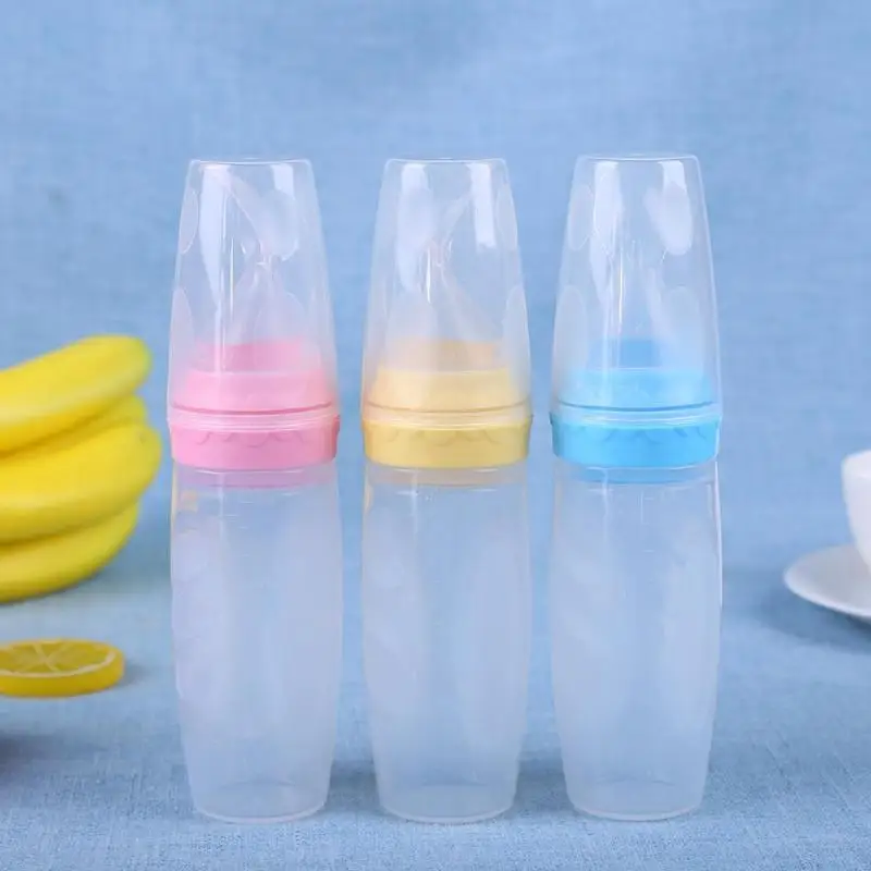 Baby Spoons Feeding Dishes Tableware Soft Spoon Squeezing Feeding Bottles Cover For Baby Children Flatware Feeder Tools Gadgets