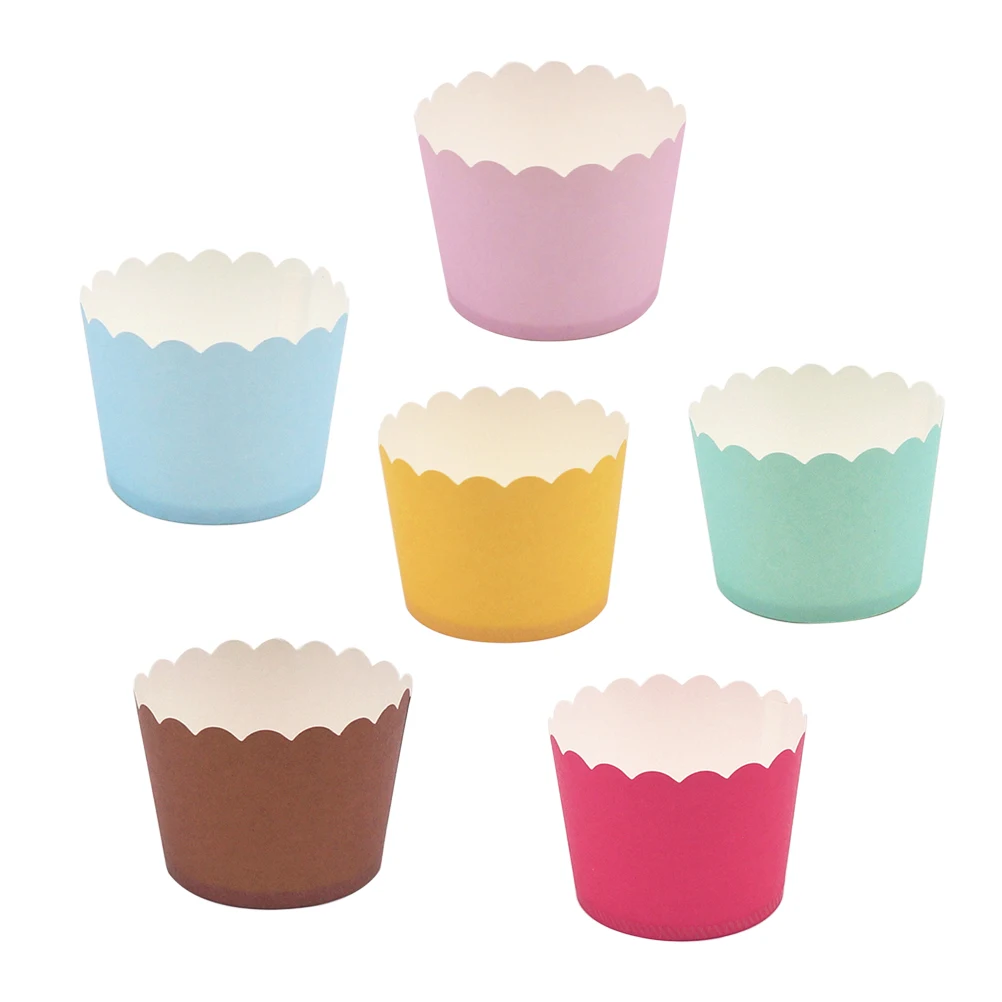 

24Pcs/Pack Creative Thicken Muffin Cup Solid Bright Color Cake Cup Paper Cupcake Wrappers Baking Tool For Home Bakery 5x4.5cm