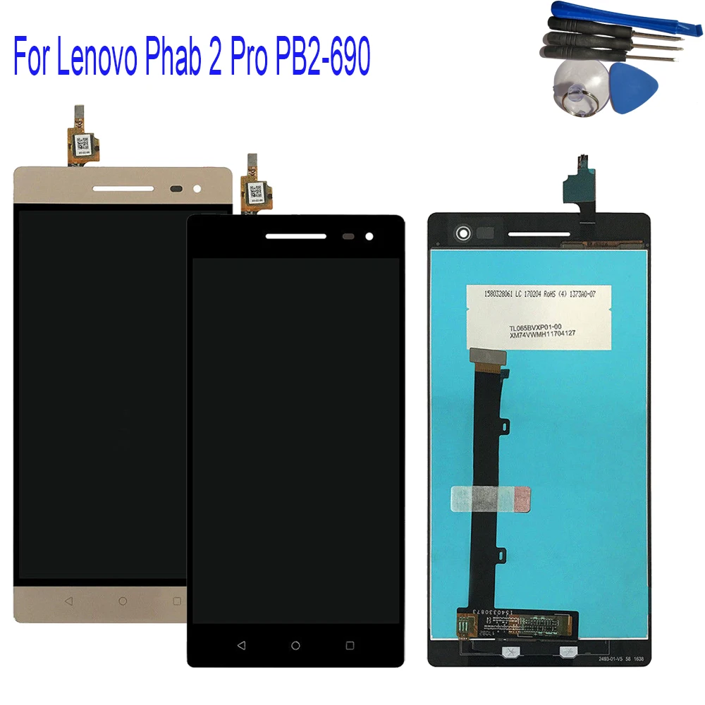 

New 6.4" For Lenovo Phab 2 Pro PB2-690M PB2-690Y PB2-690 PB2-690N LCD Display Touch Screen Digitizer Assembly With Tools