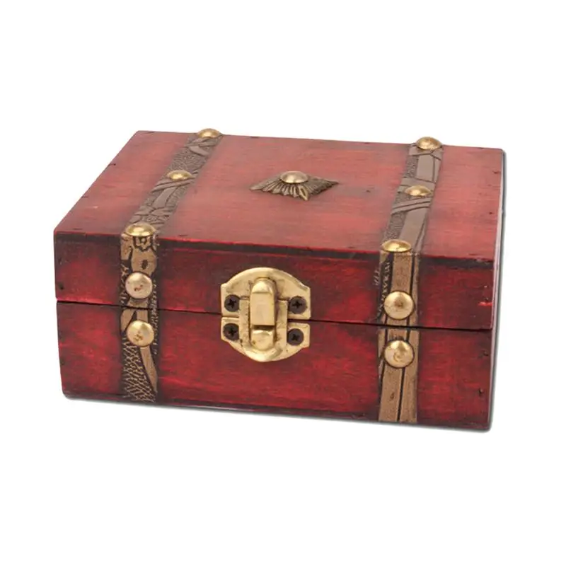 

Wooden Vintage Lock Treasure Chest Jewellery Storage Box Case Organizer