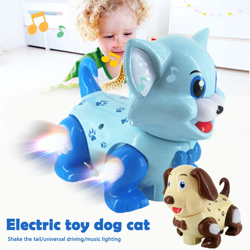 Электрический собака, кошка, игрушка младенческой Brinquedos Bebe электрические универсальные игрушки для детей детская электронная игрушка собака ребенок подарок