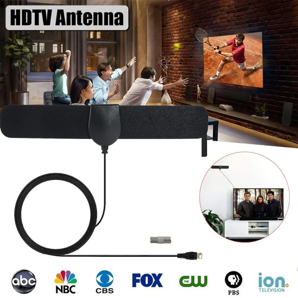 SOONHUA Utra Thin ATSC 25 Miles Range 1080 P tv цифровая антенна для помещений 20 dBi Gain антенна HD ТВ с коаксиальным кабелем 3,7 m