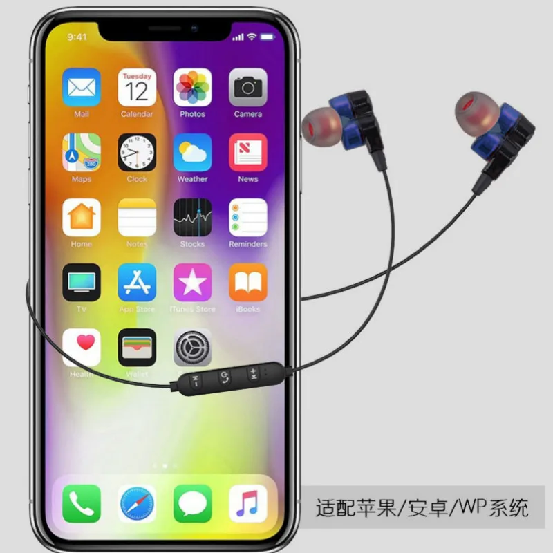 Newest Sports Bluetooth Earphone Wireless Stereo Headphone 4 Speaker Dual Dynamics Driver Earphones Bluetooth V4 1 Auriculares