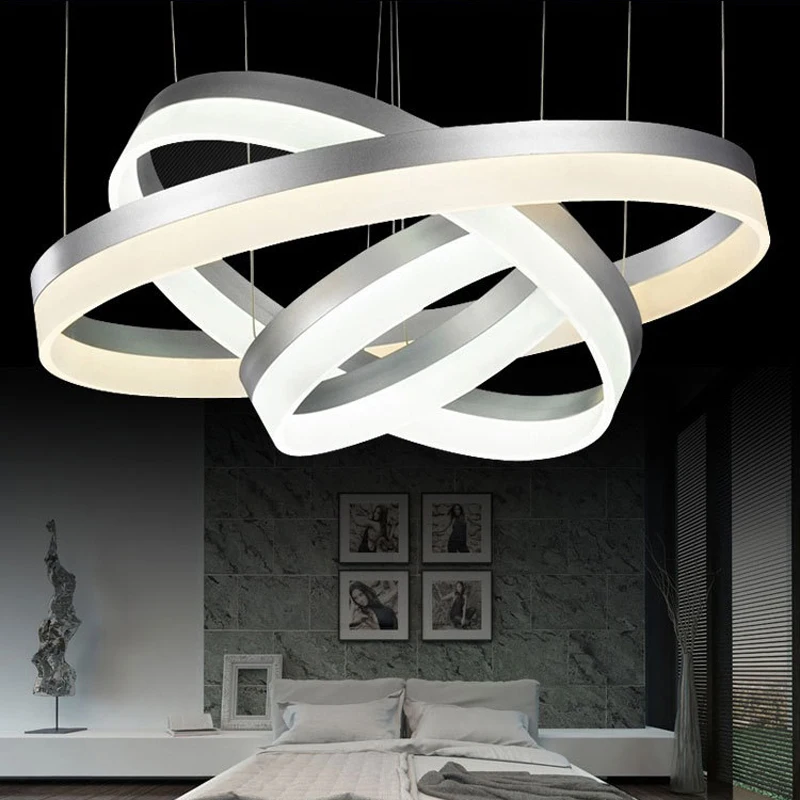 modern led crystal pendant light 2 3 ring for living dining room kitchen Circles Suspension pendant lights fixture lamp lighting Wholesale Lights & Lighting