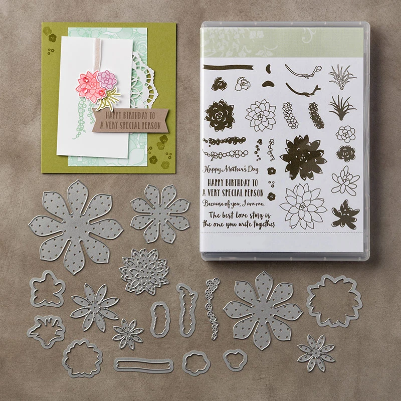 

Oh So Succulent Photopolymer Metal Cutting Dies and stamps DIY Scrapbooking Card Stencil Paper Cards Handmade Album Stamp Die