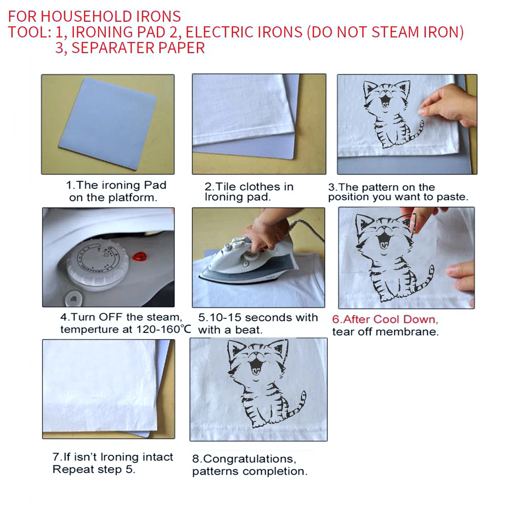1 предмет, милая футболка с изображением котенка, котенка и железной нашивки, платья украшения, 4 размера, термопереводные наклейки с принтом, сумки для одежды