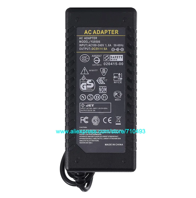 AC DC источник питания 5 В 5A 6A 8A 10A Adpater Зарядное устройство Трансформатор 25 Вт 60 Вт 40 Вт 50 Вт для светодиодные ленты светильник CCTV камера с IC чип