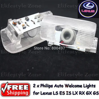 2 x Car LED Logo Light Door Welcome Ghost Shadow Projector Lights for Lexus LS ES IS LX RX GS GX