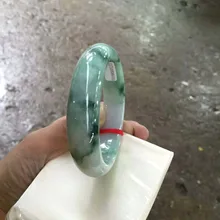 Сертифицированный Зеленый натуральный нефритовый Жадеит браслет 56-60 мм