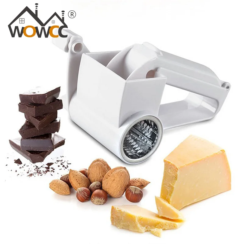 

WOWCC 1Pcs Classic Plastic Hand-cranked Drum Cheese Grater Rotary Ginger Slicer Grater Cutter Chocolate Slicer Vegetable Grater