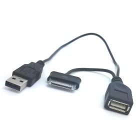

100pcs / lots 30 Pin For Samsung Galaxy Tab connector to USB and OTG Cable with USB Power for Flash Disk, Free shipping By Fedex