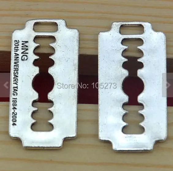 

18X38MM 10PCS Antique Silver Razor Blade Charm Pendants - New Arriver DIY Accessory Jewelry Making