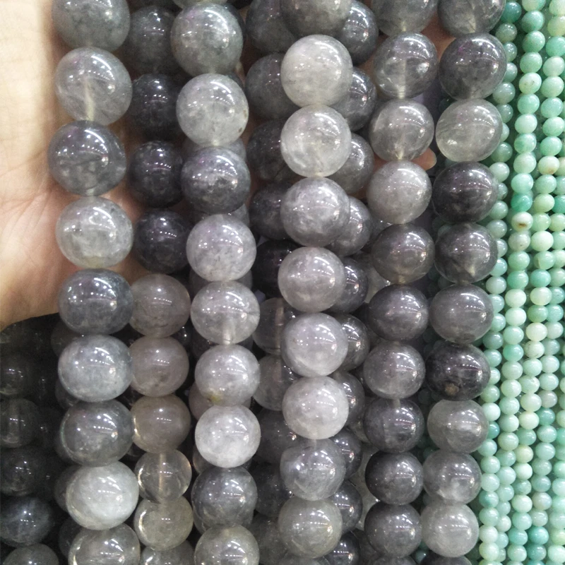 18mm Natural Gray Crystal Stone Beads Big Size Gem Stone Beads DIY