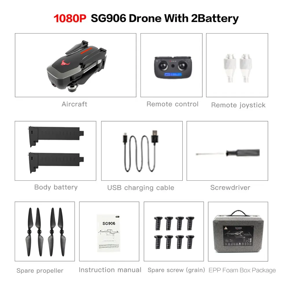 SG906 gps 5G wifi FPV RC Дрон 4K бесщеточный селфи Дрон с камерой HD RC Квадрокоптер складной Дрон VS Visuo XS816 F11 Дрон - Цвет: 1080P 2BAT FB B