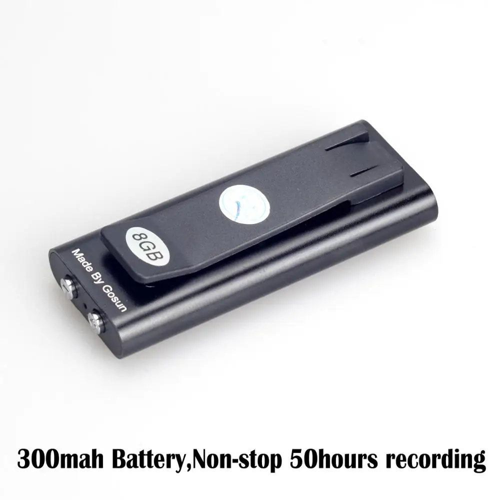 Новая Голосовая активация 8 Гб 16 Гб мини USB ручка цифровой аудио рекордер с MP3-плеером 50 часов работы от батареи 192 кбит/с черный