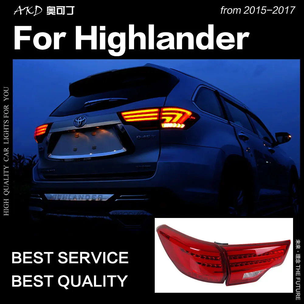AKD Car Styling for Toyota Highlander Tail Lights 2015 2017 New Kluger