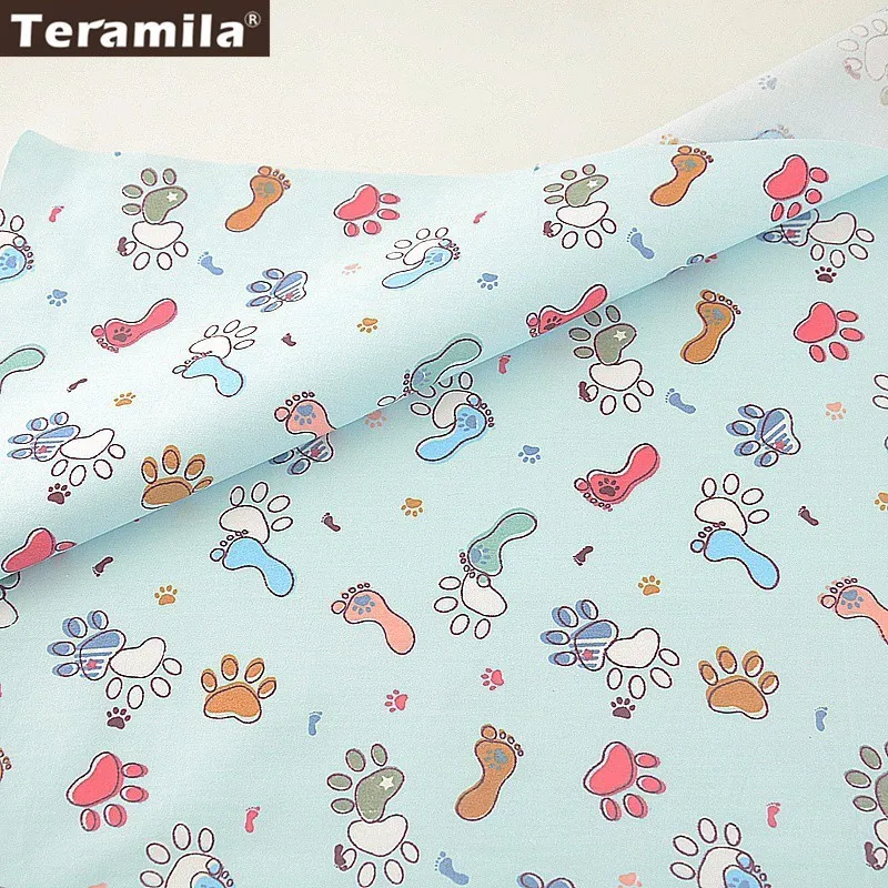 

Teramila Cotton Fabric Soft Dense Quilting Material Patchwrok DIY Dress Light Green Designs Twill Fat Quarter Crafts
