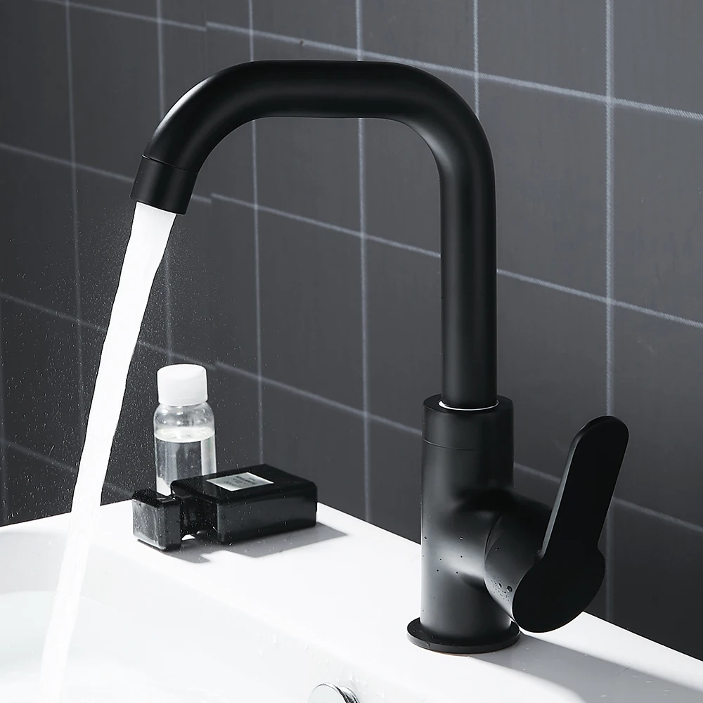 Modern Basin Faucets Black Sink Mixer Taps Kitchen Bathroom Taps