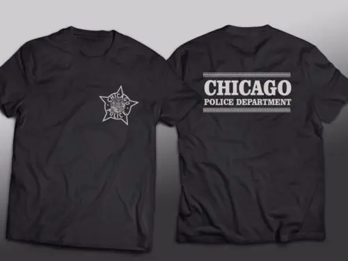 

CHICAGO POLICE DEPARTMENT t shirt man two sides casual 100% cotton tee USA size S-3XL NEW