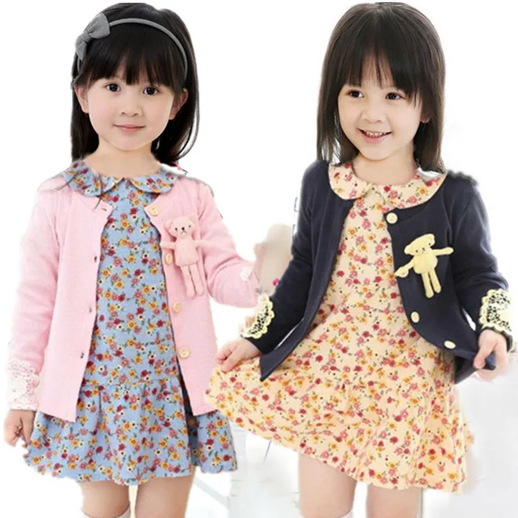 Весенне-осенний модный свитер для маленьких девочек, хлопковая детская одежда с объемным медведем, спортивный костюм, футболки, одежда для малышей