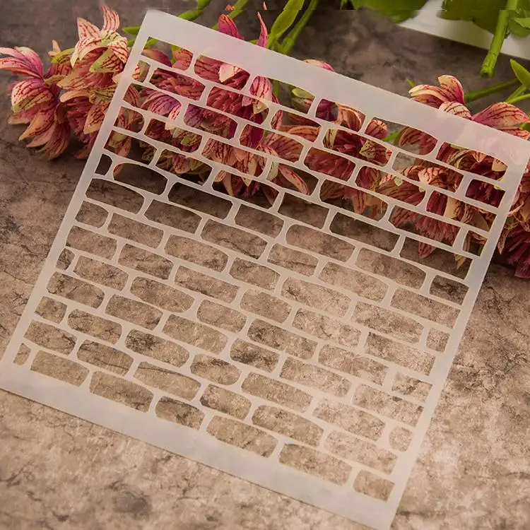 Diy wall design plastic painting drawing& color spray painted brush painting stencil art