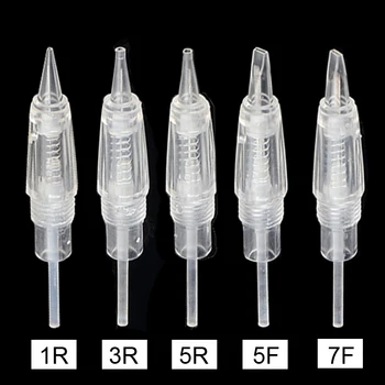 

50pcs Permanent Makeup Tattoo Machine Microblading Pen Sterilized Tattoo Needle For Eyebrows Lip Ink Cartridges