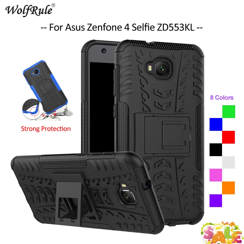 

For Cover Asus Zenfone 4 Selfie Case TPU & PC Holder Armor Protective Phone Case For Asus Zenfone 4 Selfie ZD553KL Cover 5.5''