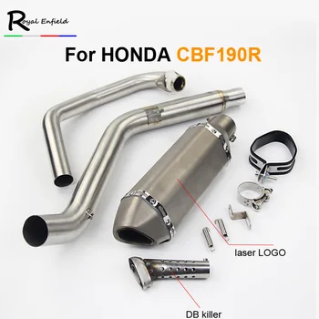 

2018new Motorcycle for Honda CB190R Muffler Exhaust Middle Pipe Set Stainless Stee Slip On System Full For HONDA CBF190 Sticker