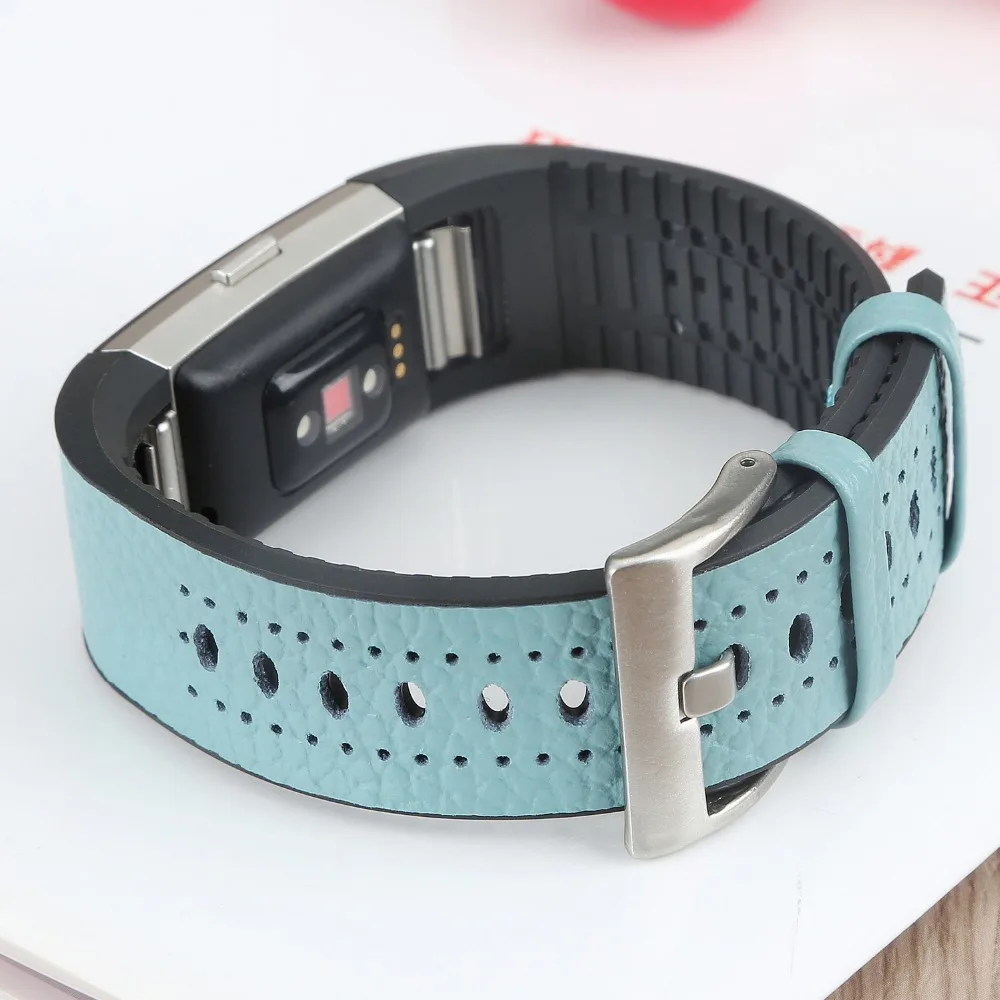 

Durable Leather+TPU Watchband For Fitbit Charge 2 Watch Band Fashion Smart Watch Strap Replacement Bracelet Accessories