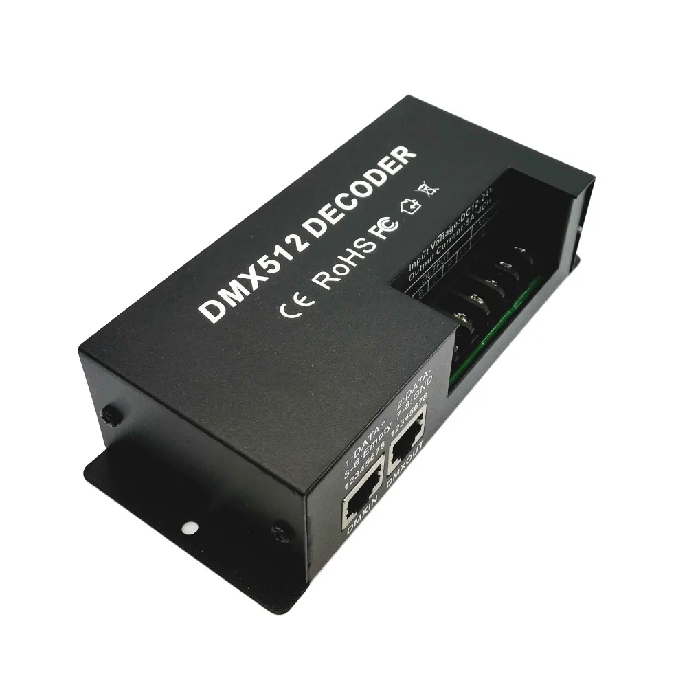 4 канала rgbw DMX декодер с RJ45 и XLR вилкой DMX512 диммер драйвер 20A для DC12 24V RGB RGBW